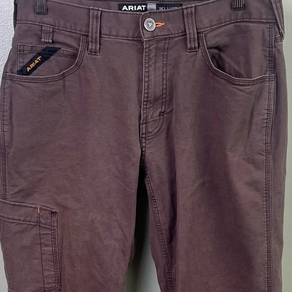 Ariat Rebar M4 Made Tough Rust‎ Brown Cargo Pants Actual 30x31 Not 30x34 Men's